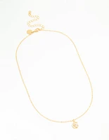 Gold Plated Cubic Zirconia Celestial Pendant Necklace