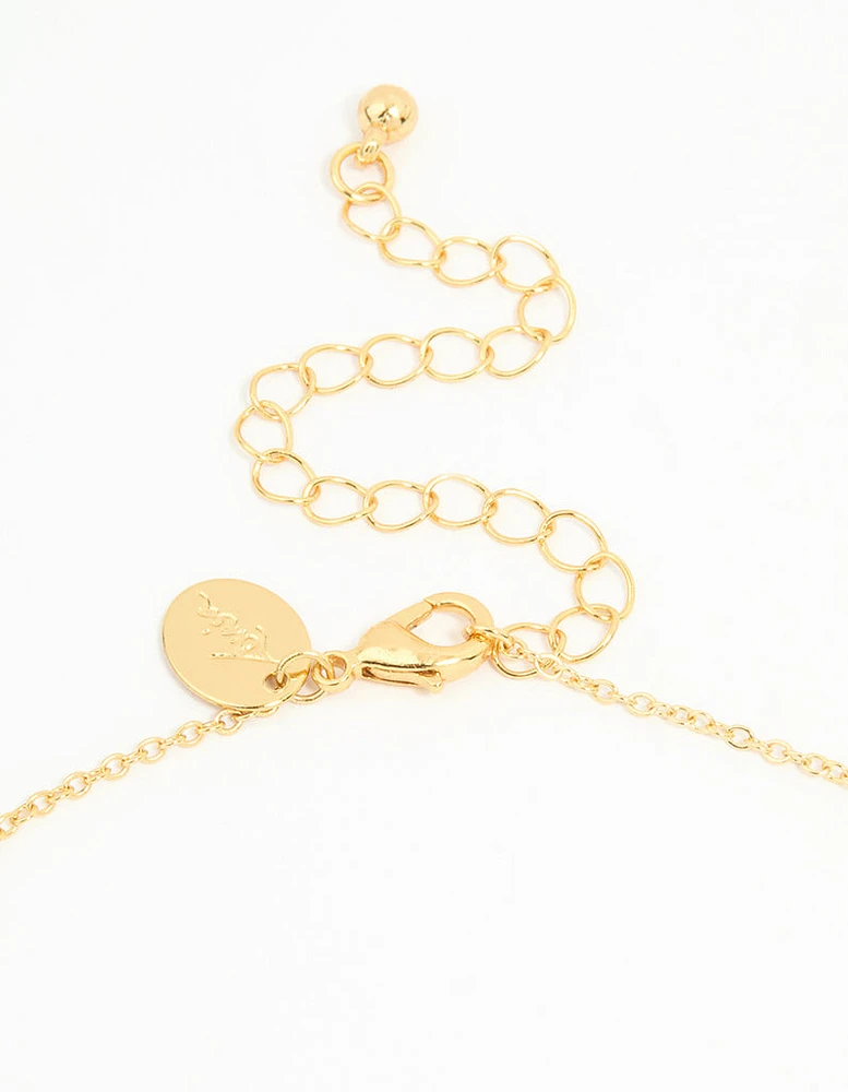 Gold Plated Cubic Zirconia Celestial Pendant Necklace