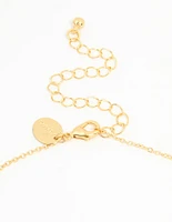 Gold Plated Cubic Zirconia Celestial Pendant Necklace