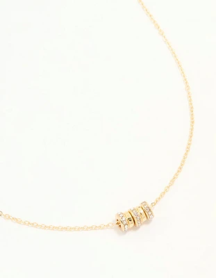Gold Plated Cubic Zirconia Rondell Necklace