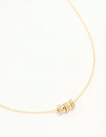 Gold Plated Cubic Zirconia Rondell Necklace