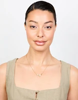 Gold Plated Cubic Zirconia Butterfly Pendant Necklace