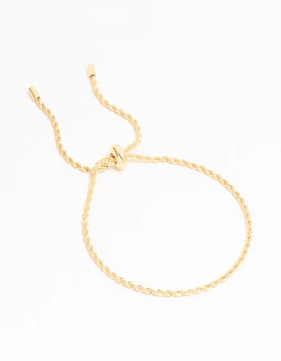 Gold Plated Detailed Chain Toggle Bracelet