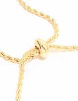 Gold Plated Detailed Chain Toggle Bracelet