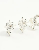 Silver Star & Moon Clip-On Earrings 4-Pack