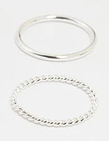 Silver Thick Simple Stacking Rings 12-Pack