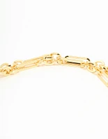 Gold Plated Heart Pendant Chain T & O Necklace