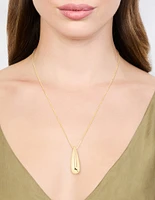 Gold Plated Teardrop Pendant Necklace