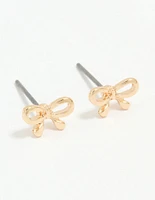 Gold Petite Bow Stud Earrings