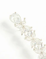 Silver Cubic Zirconia Floral Ear Cuff