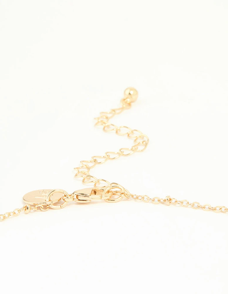 Gold Cubic Zirconia Mary Cross Necklace