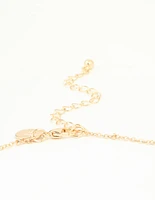Gold Cubic Zirconia Mary Cross Necklace