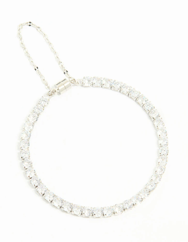 Silver Cubic Zirconia Tennis Bracelet