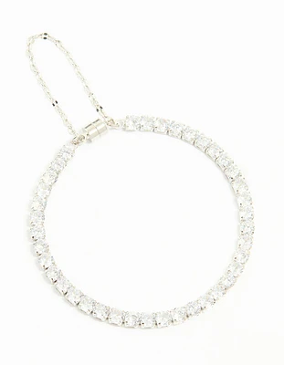 Silver Cubic Zirconia Tennis Bracelet
