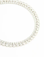 Silver Cubic Zirconia Layered Tennis Bracelet