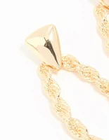 Gold Twisted Rope Drop Earrings
