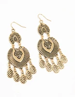 Antique Gold Dreamcatcher Drop Earrings