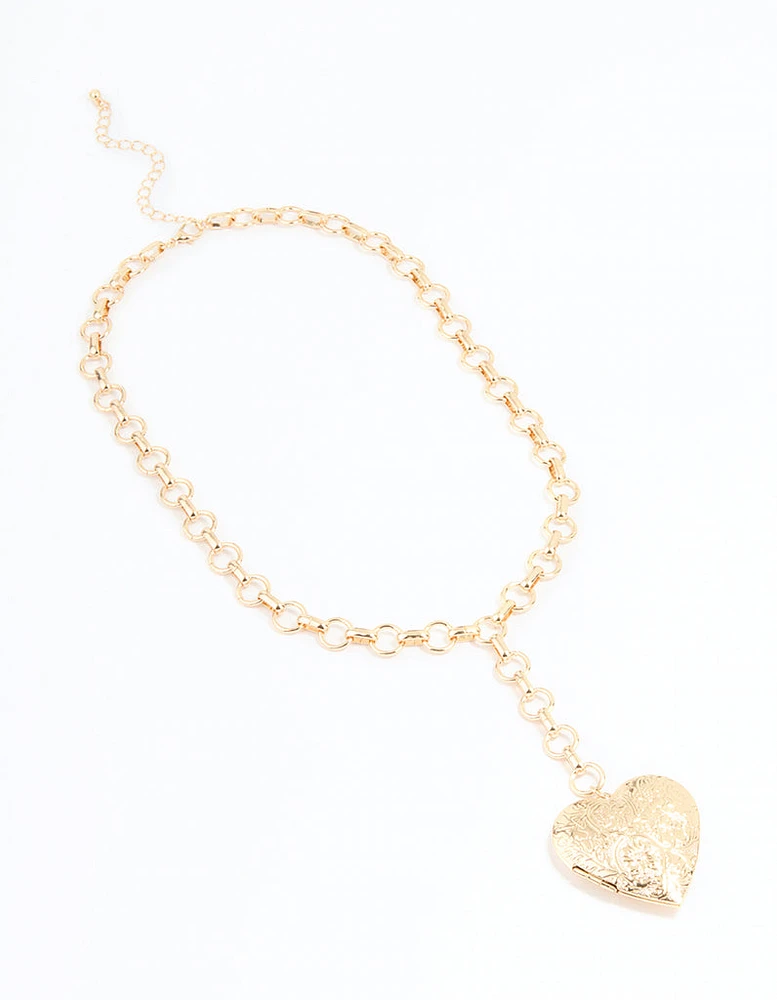 Gold Mega Locket Necklace
