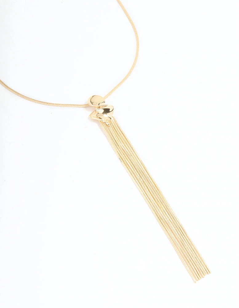 Gold Long Tassel Necklace