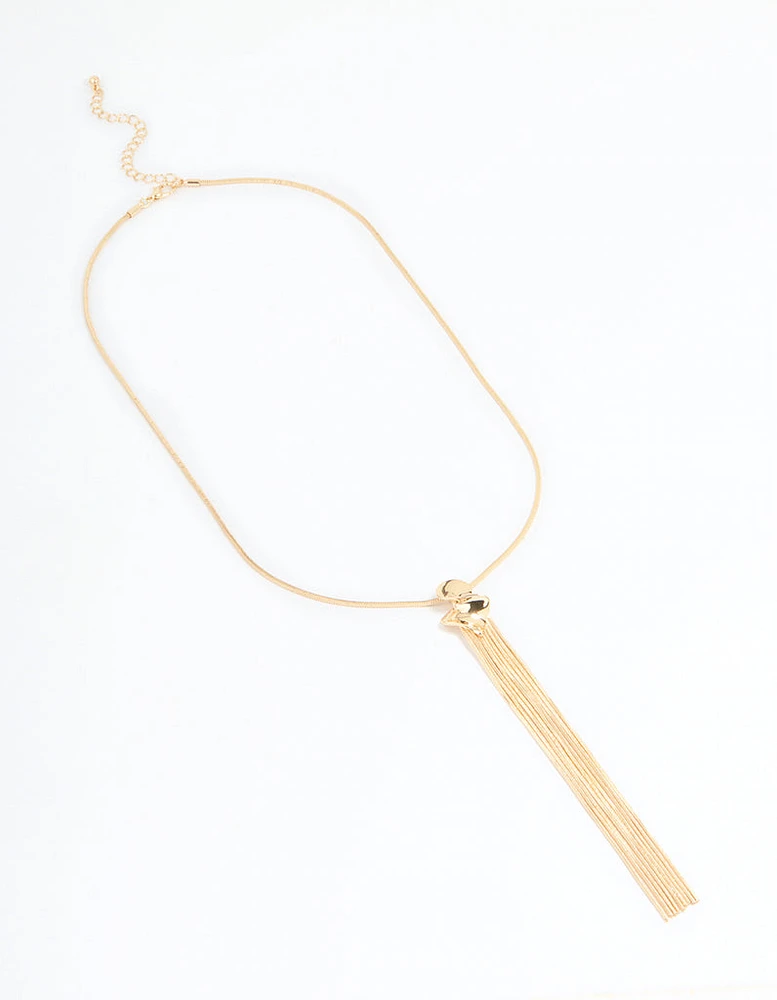 Gold Long Tassel Necklace