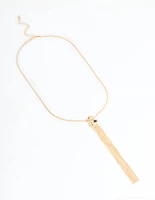 Gold Long Tassel Necklace
