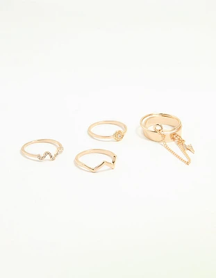 Gold Wavy Rings Pack