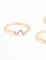Gold Wavy Rings Pack