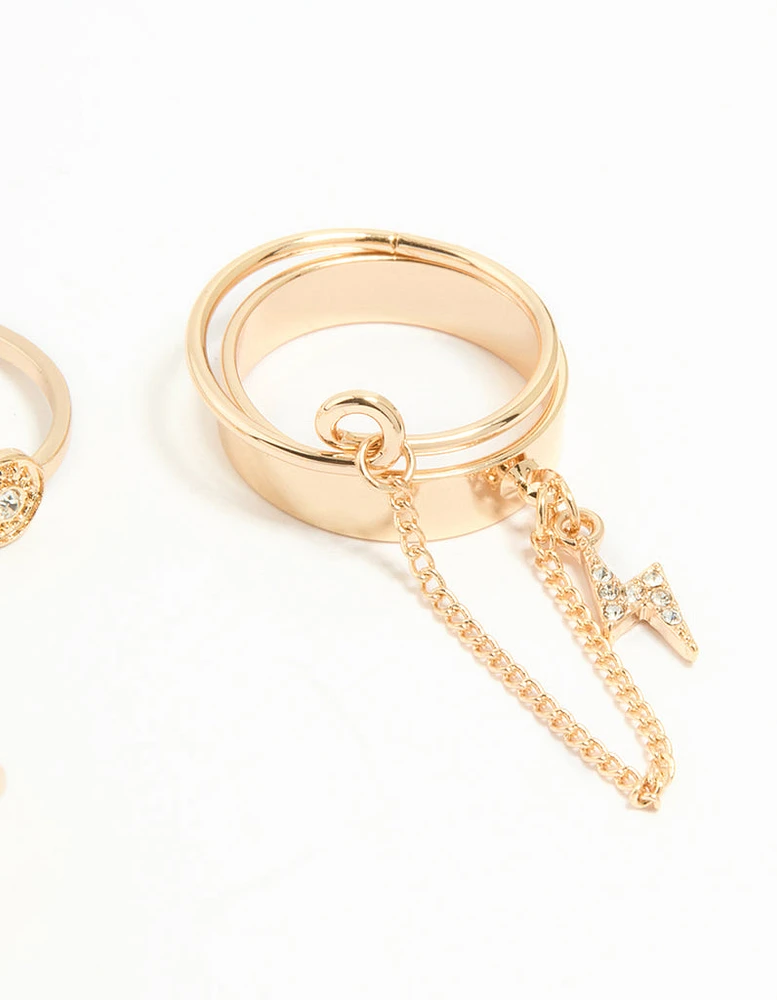 Gold Wavy Rings Pack