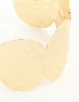 Gold Circle Hammered Wrist Cuff