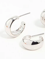 Silver Graduating Simple Hoop Earrings 3-Pack