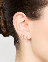Antique Gold Graduating Twisted Hoop Earrings 3-Pack