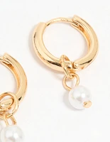 Gold Mixed Pearl Charm Huggie Earrings 3-Pack