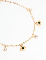 Gold Evil Eye & Coin Chain Anklets 3-Pack