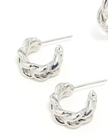 Silver Braided Hoop Earrings 3-Pack
