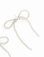 Silver Chain Bow Earrings