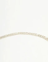Antique Silver Turquoise T-Bar Heart Layered Necklace
