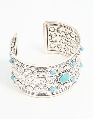 Antique Silver Turquoise Wrist Cuff
