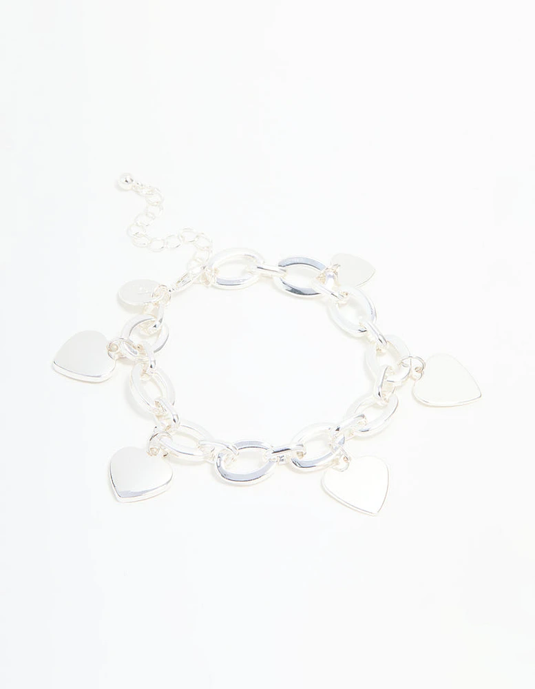 Silver Heart Charm Bracelet