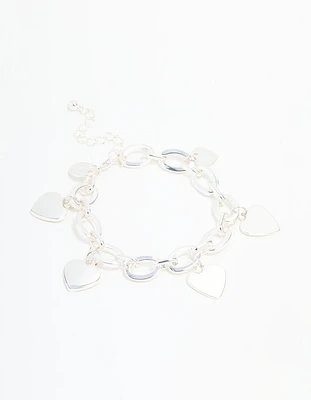 Silver Heart Charm Bracelet
