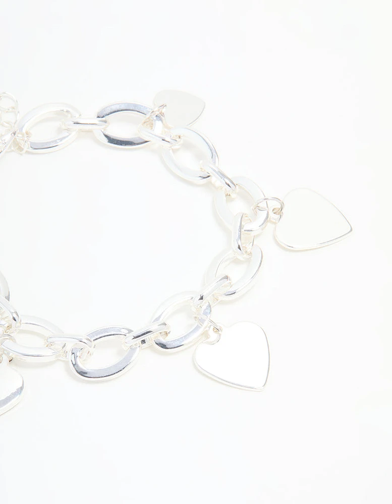 Silver Heart Charm Bracelet