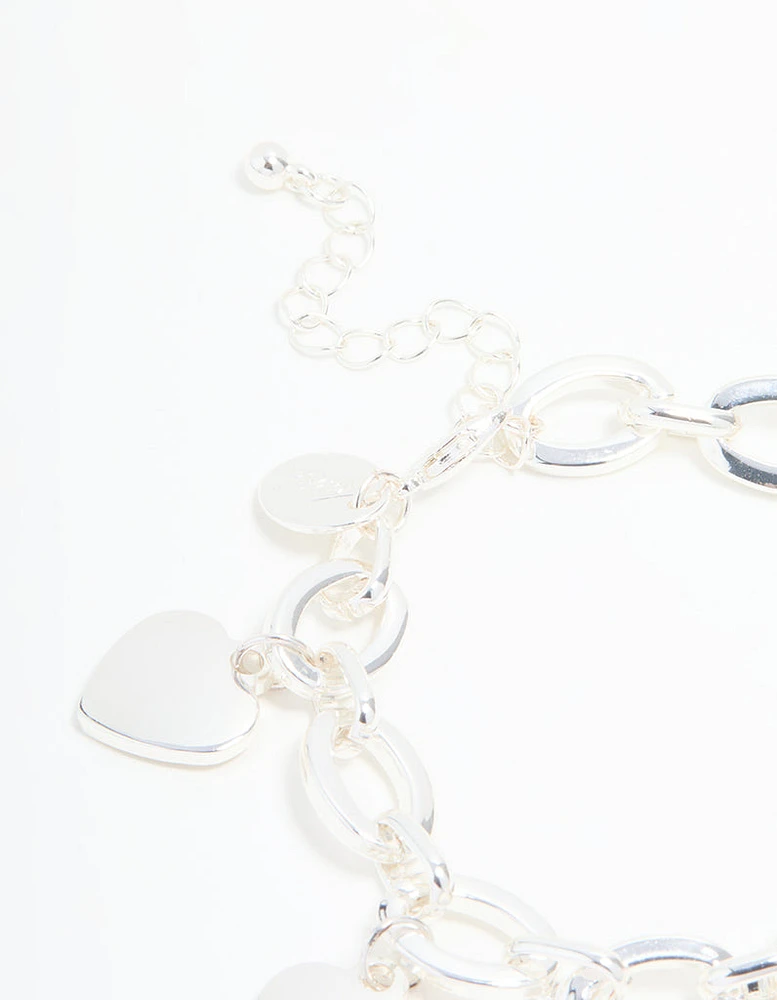 Silver Heart Charm Bracelet
