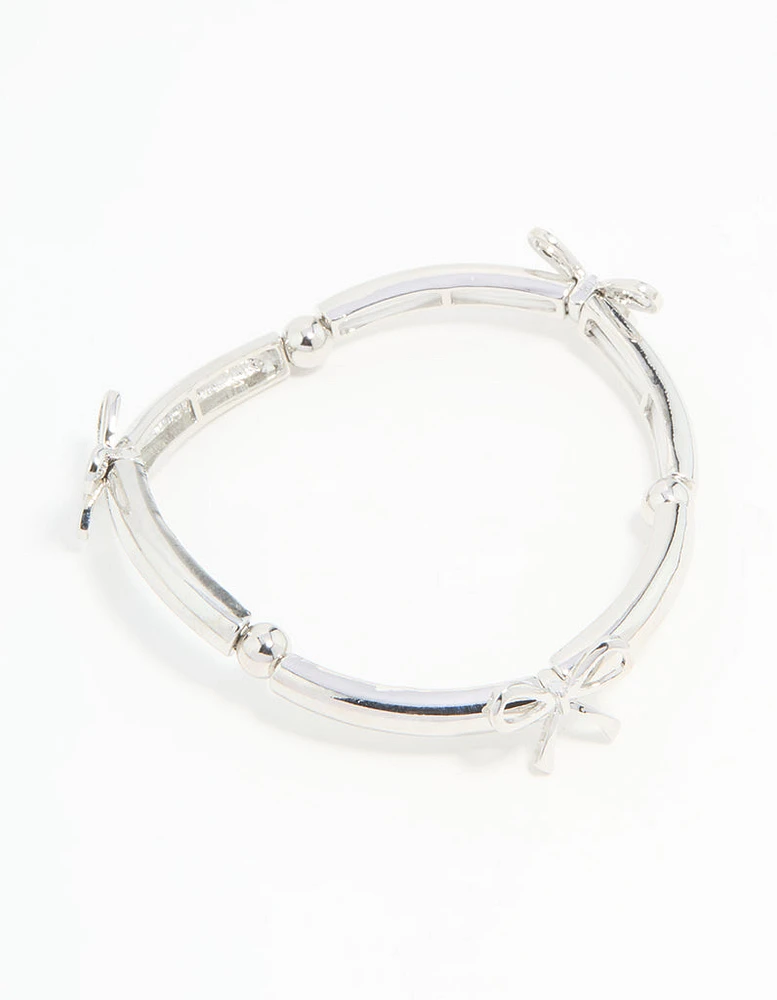 Silver Bow Stretch Bracelet
