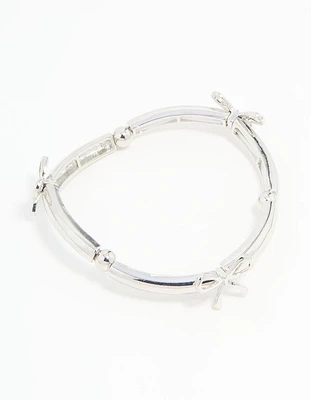 Silver Bow Stretch Bracelet