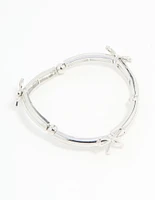 Silver Bow Stretch Bracelet