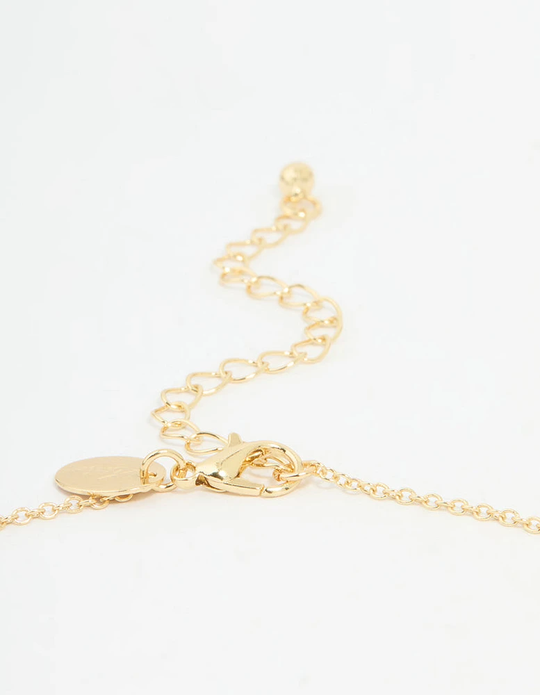 Gold Plated Mary Pendant Necklace