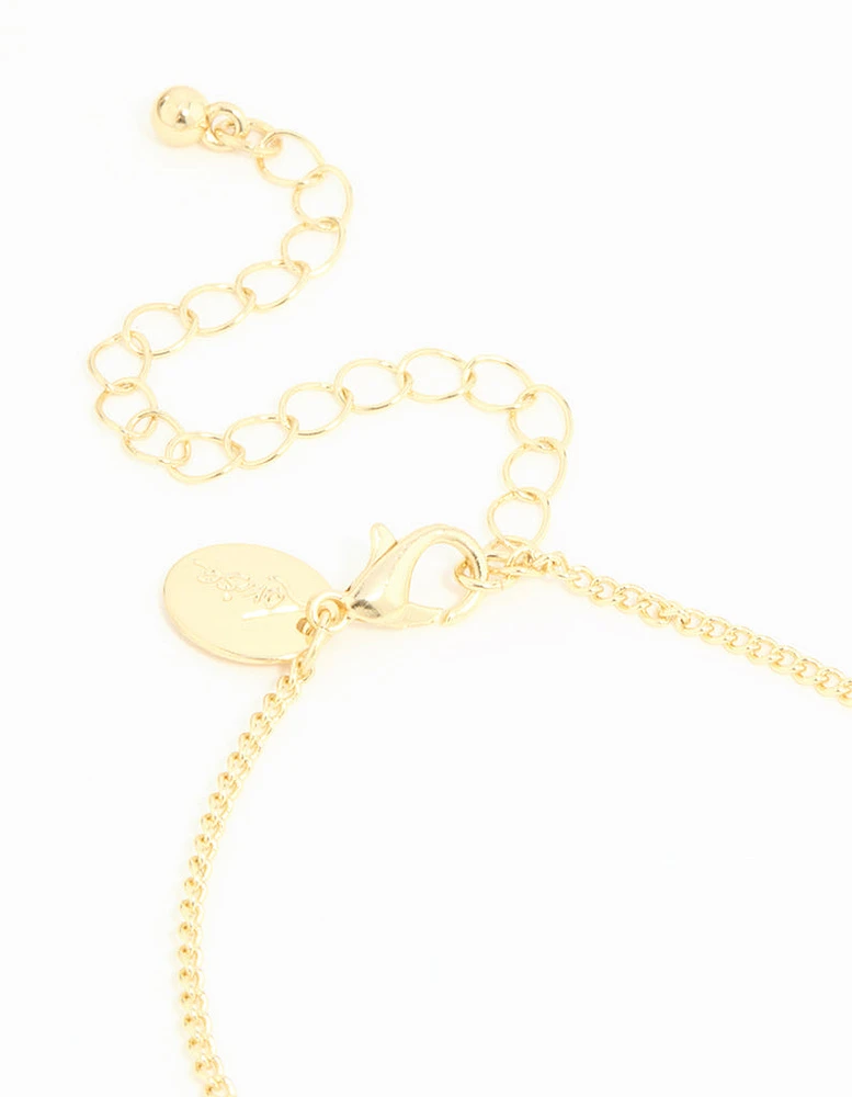 Gold Plated Hammered Cross Necklaces 2-Pack