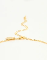 Gold Plated Diamante Cross Layered Necklace
