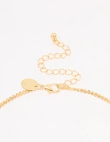 Gold Plated Cross & Mary Layered Necklace
