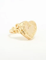 Gold Plated Heart Locket Ring