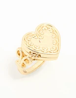 Gold Plated Heart Locket Ring